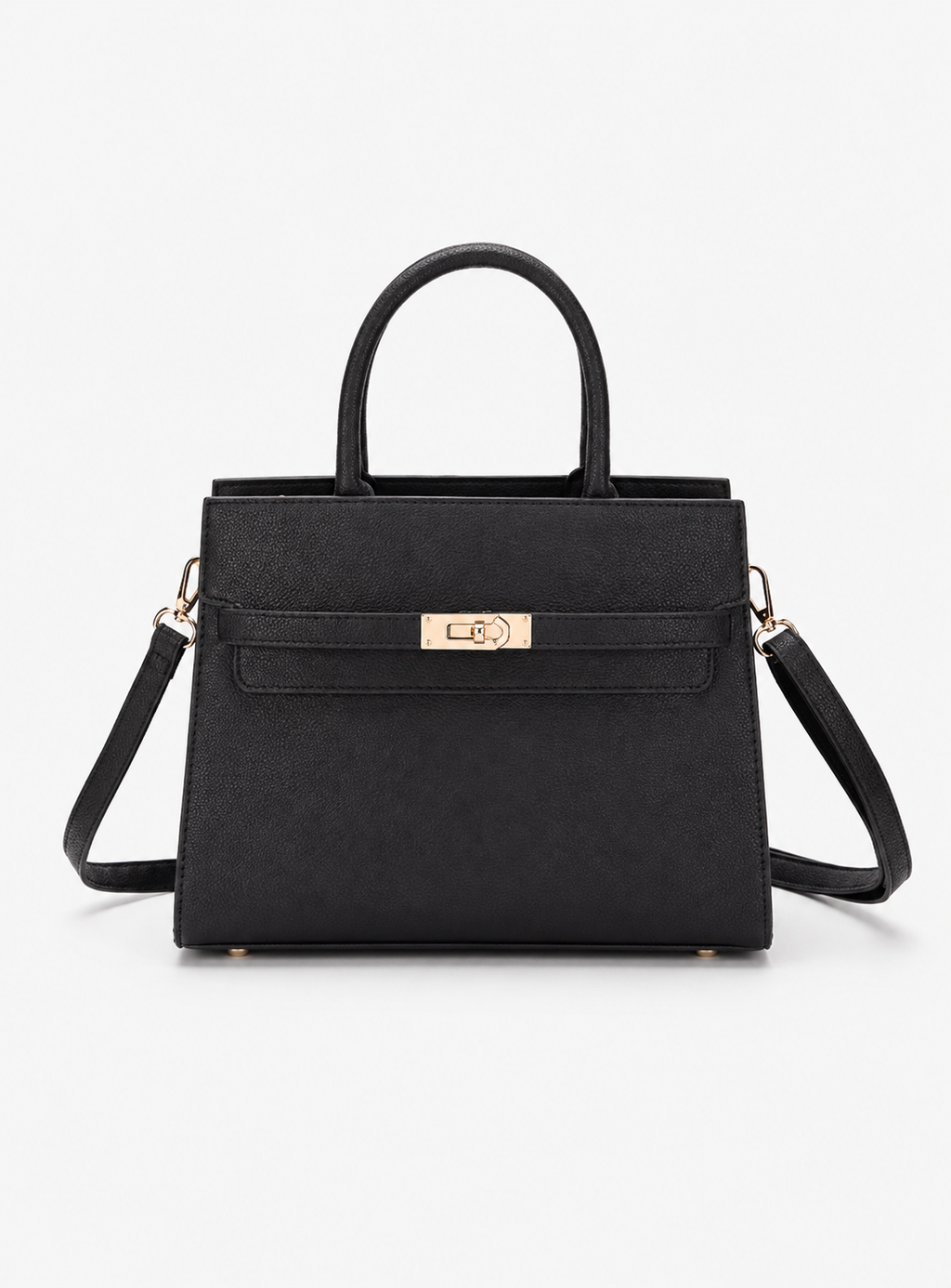 Women's Black PU Leather Shoulder Handbag  Casual Plain Ladies Purse
