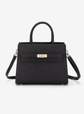 Women's Black PU Leather Shoulder Handbag  Casual Plain Ladies Purse