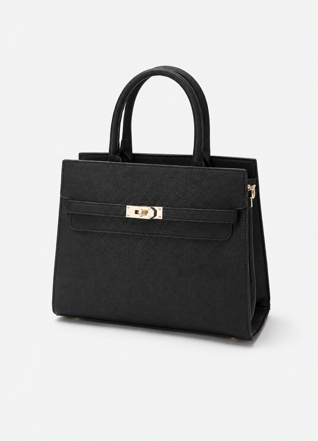Women's Black PU Leather Shoulder Handbag  Casual Plain Ladies Purse
