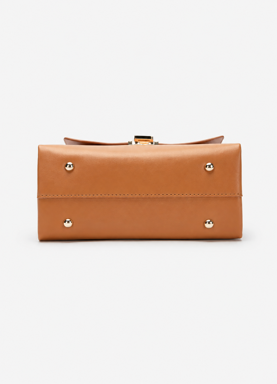 Women's Orange PU Leather Shoulder Handbag  Casual Plain Ladies Purse