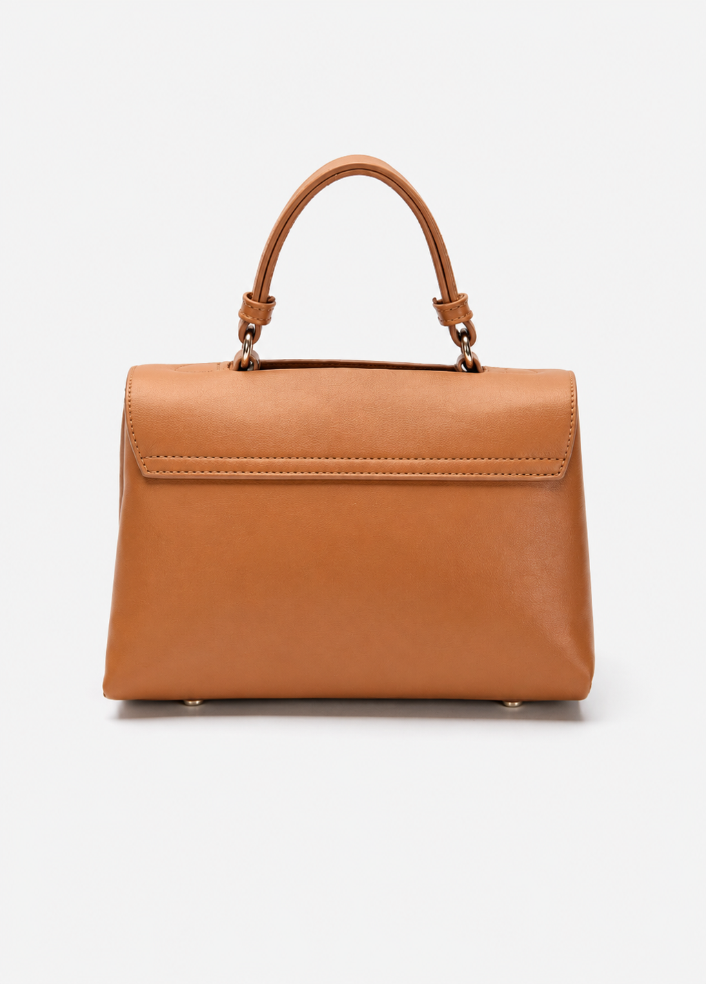 Women's Orange PU Leather Shoulder Handbag  Casual Plain Ladies Purse