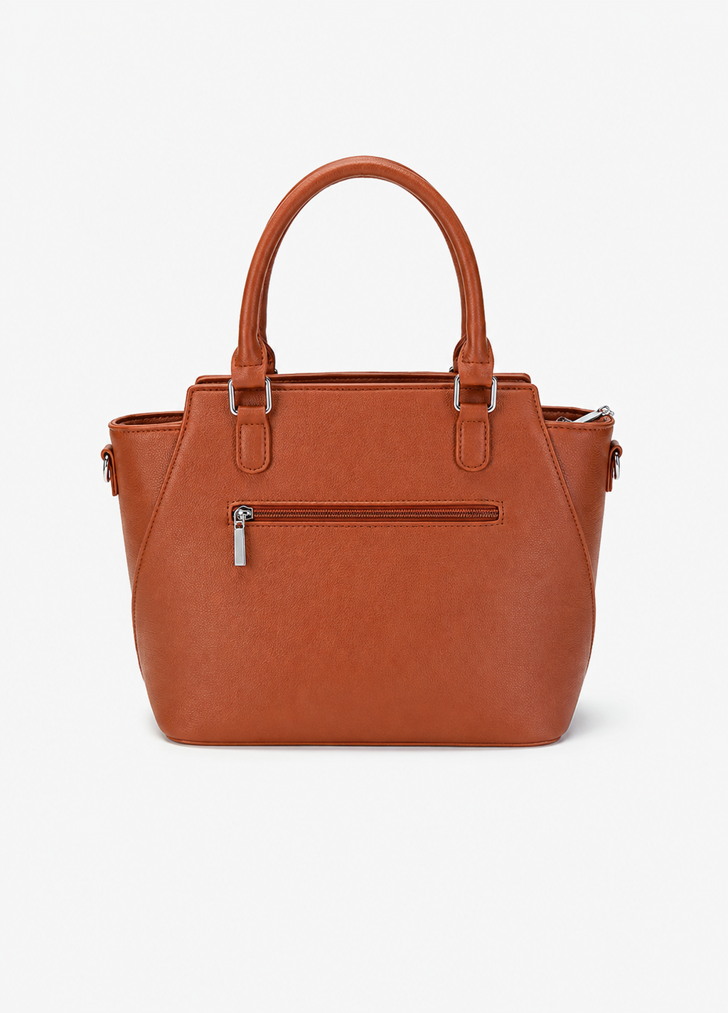 Women's Rust Orange PU Leather Shoulder Handbag  Casual Plain Ladies Purse